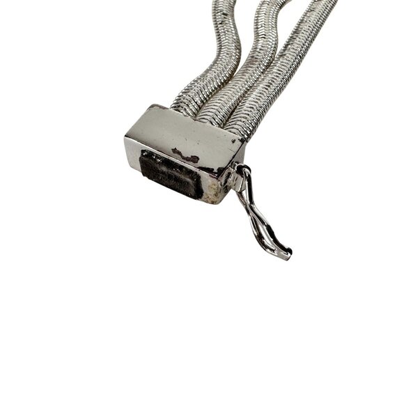 VTG NAPIER Necklace & Bracelet Set Silver Tone Interlocking Circles Snake Chain - Picture 14 of 14